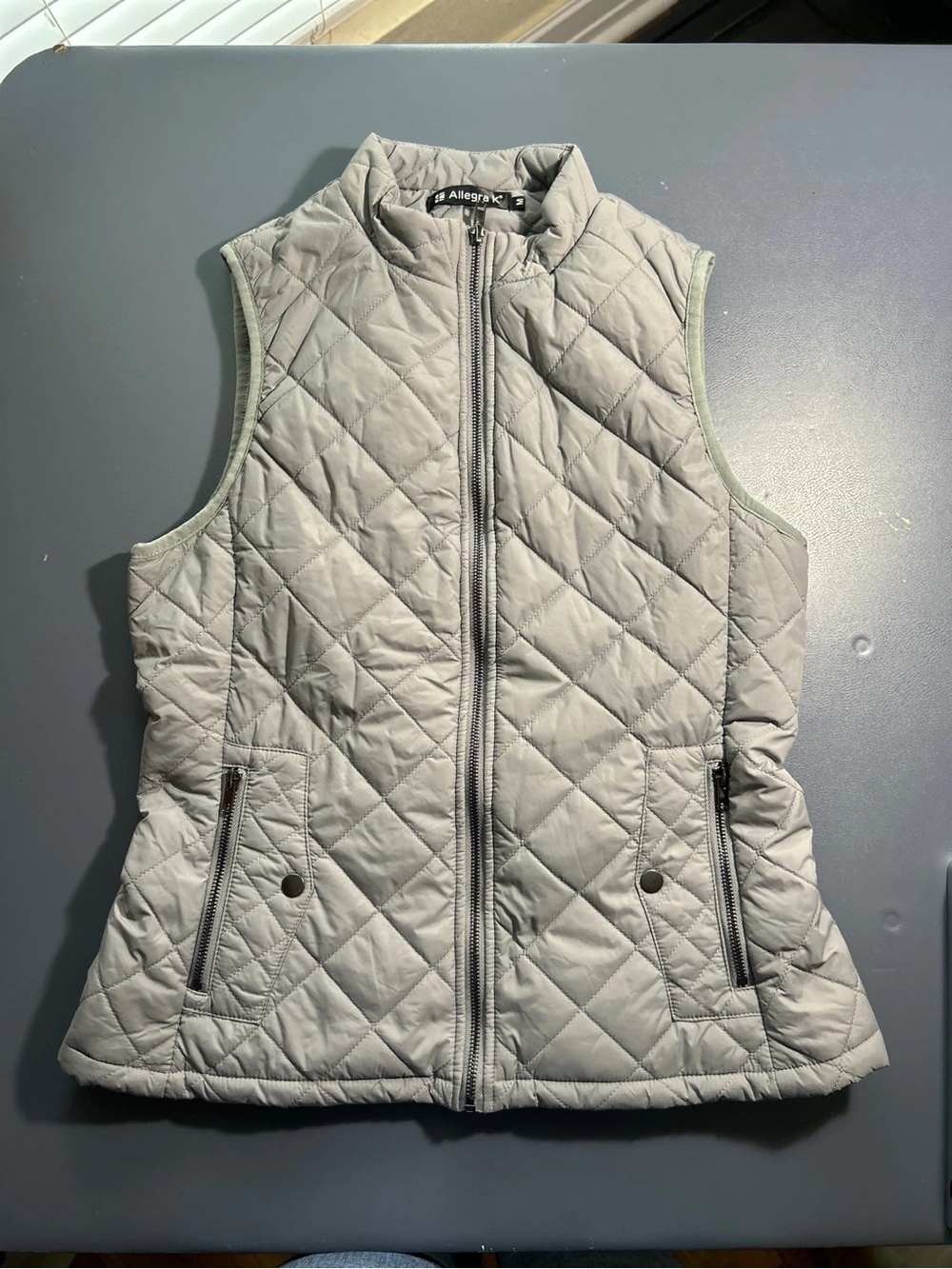 Allegra K Quilted Vest - Light Gray